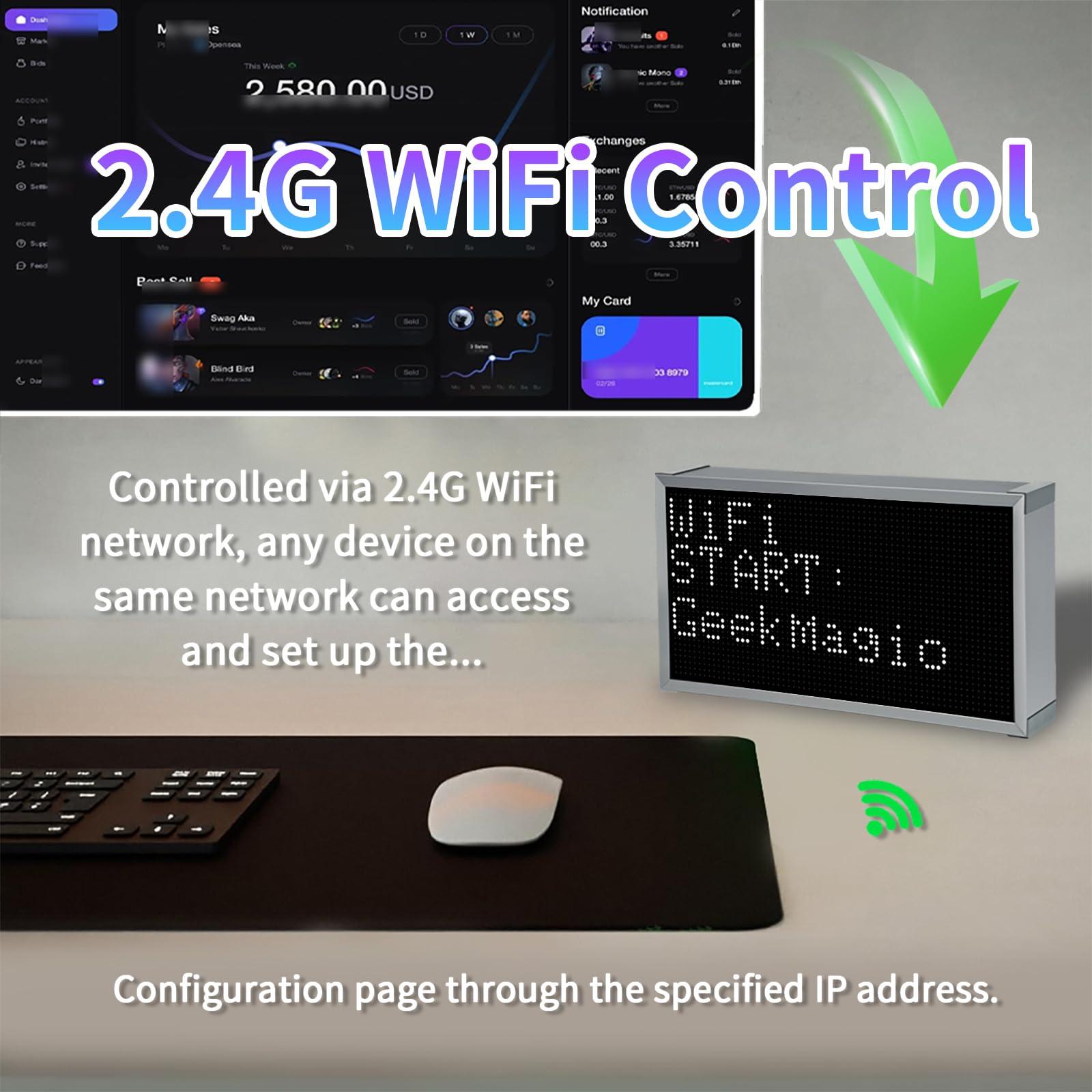 Vastarry Vastarry Real-Time Crypto Ticker Bitcoin Stock Ticker Monitor Display Digital Clock Weather, Temperature, Humidity, 64 * 32 Pixel Screen