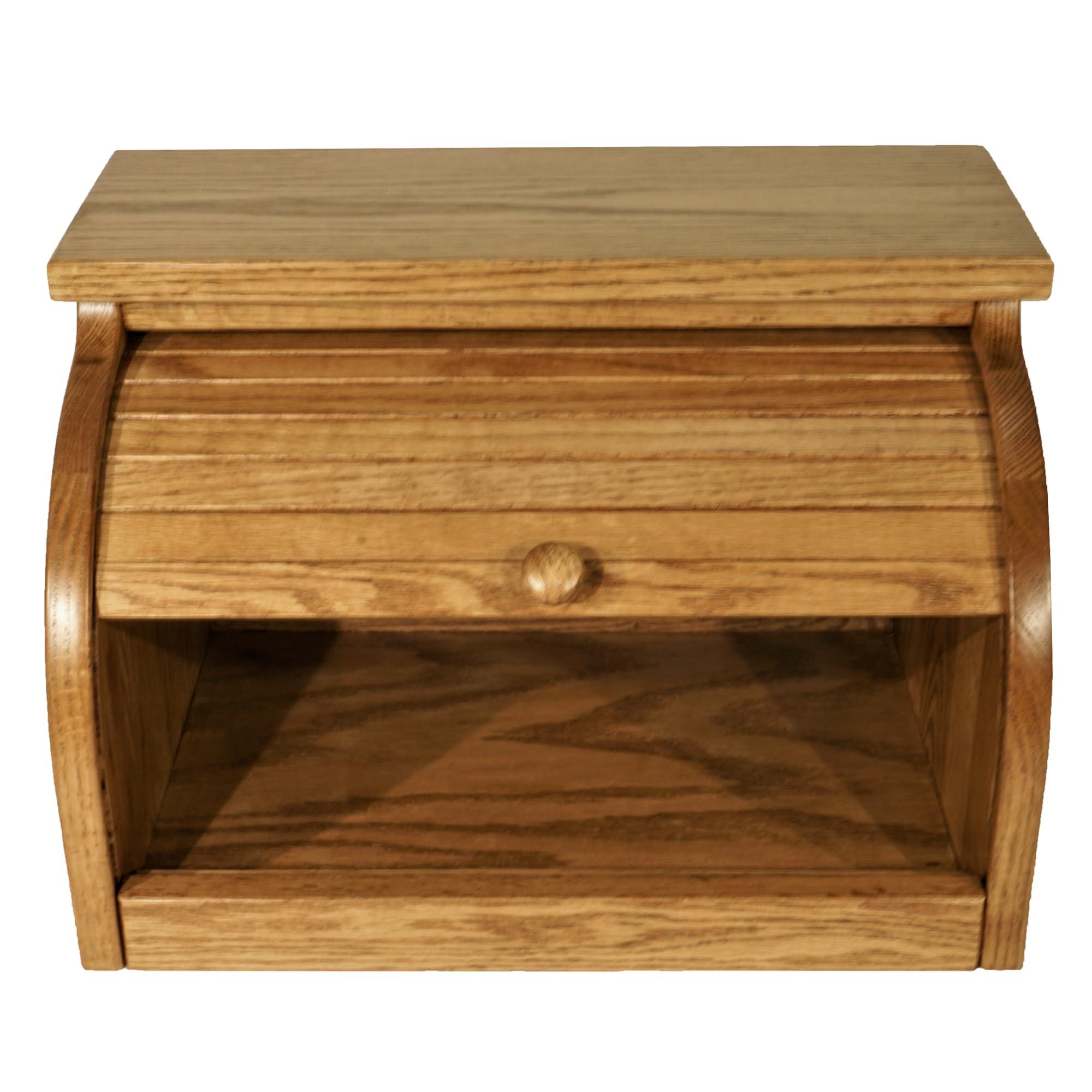 DutchCrafters DutchCrafters Amish USA Made Solid Wood Countertop Bread Box, Bread Holder for Kitchen Counter, Large Bread Box for Kitchen Countertop (Oak - Chestnut)