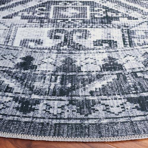 Safavieh SAFAVIEH Arizona Collection Round Rug - 6' Round, Grey Green & Ivory, Traditional Design, Washable & Slip Resistant, Ideal for High Traffic Areas in Living Room, Bedroom & Dining Room (ARZ108F-6R)