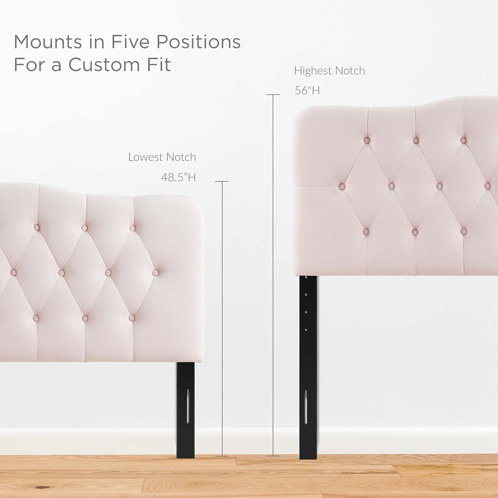 Modway Modway Annabel Diamond Tufted Performance Velvet Full Headboard in Pink