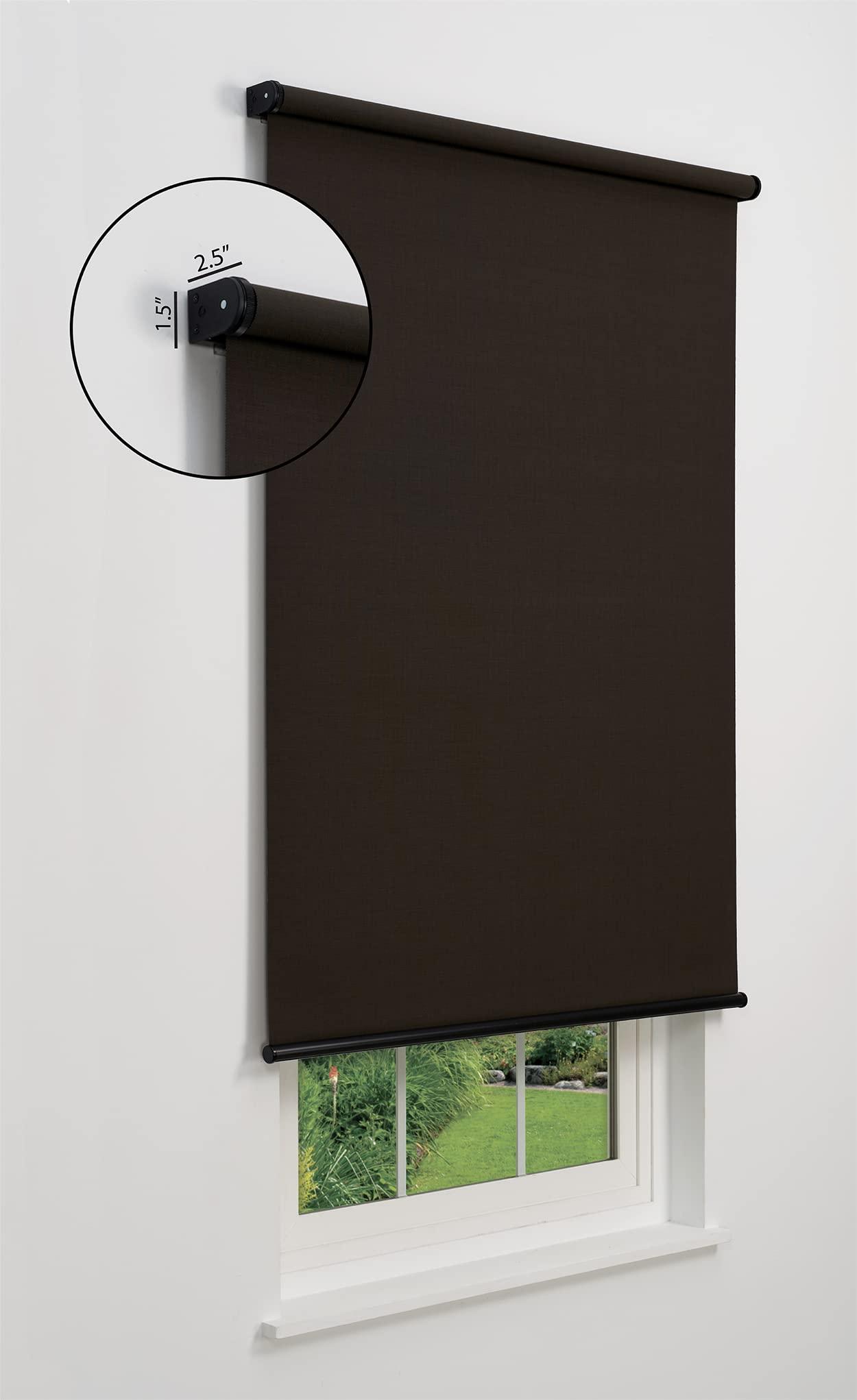 Linen AVENUE Linen Avenue Cordless 1% Solar Screen Standard Roller Shade, Shadow 56 W x 66 H (Arrives 1/4" Narrower)