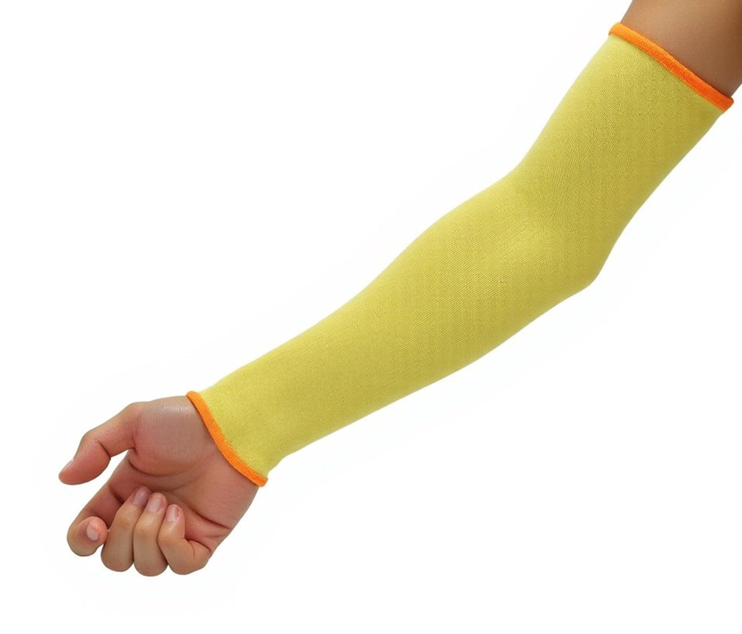 G & F Products G & F 58126-6 100% Kevlar 18-Inch Cut Resistant Knit Sleeve without Thumb Hole, Yellow, Sold by 6-piece pack