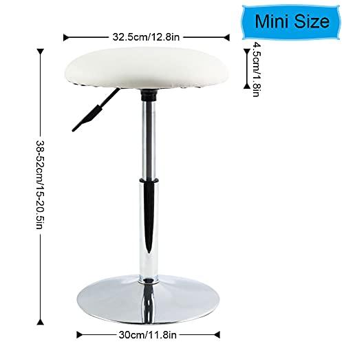 FURWOO FURWOO Round Vanity Stool Height Adjustable Shop Stools Swivel Office Stool Chair Counter Stool Mini Bar Stool Small(White)