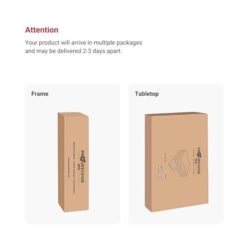 Progressive Desk Progressive Desk Standing Desk 72\" x 30\" - Electric Adjustable Height Stand Up Desk - Home Office Stand Workstation - Dual Motor - Black Frame, Bright Beech Top