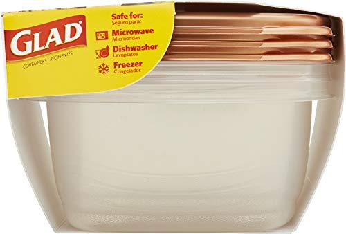 Glad GladWare Home Tall Entree Food Storage Containers, Large Square Holds 42 Ounces of Food, 3 Count Set - 6 Pack | With Glad Lock Tight Seal, BPA Free Containers and Lids (18 Total Containers)