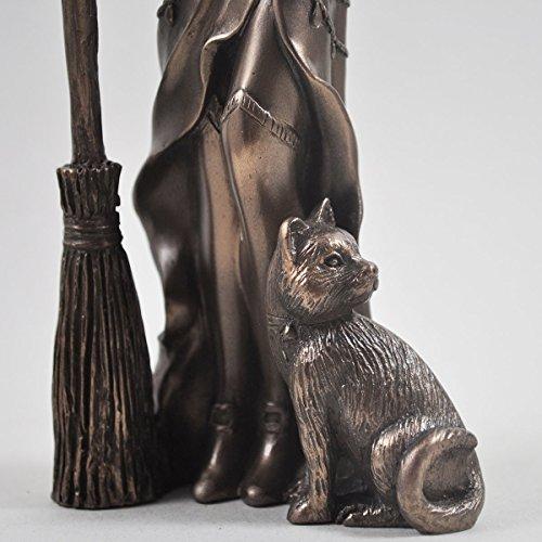 Fiesta Bronze Colour Witch and Black Cat Gift Ornament Figurine