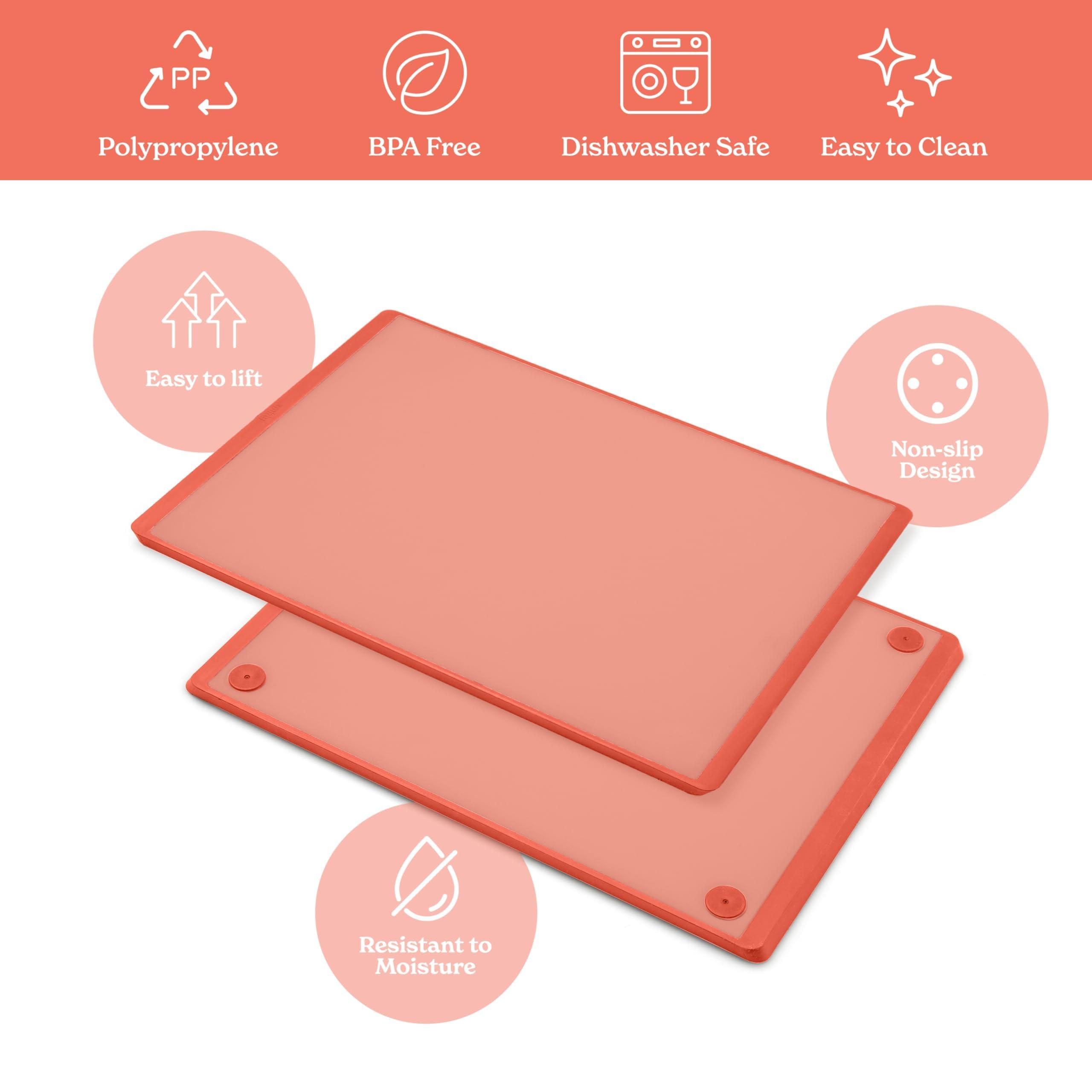 SMIRLY SMIRLY Plastic Cutting Board Set With Holder, Dishwasher Safe Plastic Cutting Boards Set for Kitchen, Cutting Boards for Kitchen - Plastic Chopping Board Set