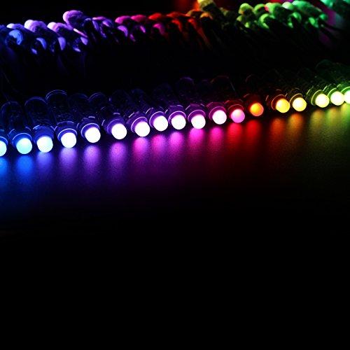 WESIRI WESIRI WS2811 Diffused Digital RGB LED Pixel Lights Black Wire Individually Addressable Round DIY LED Pixels Module IP68 Waterproof DC5V 50pcs/Set