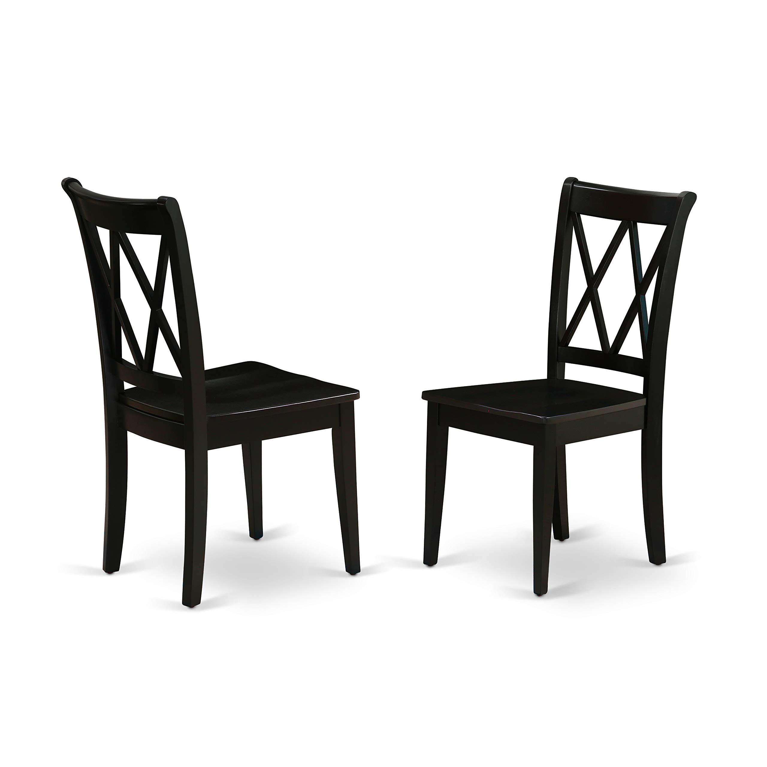 East West Furniture East West Furniture NOCL5-BLK-W 5 Piece Dining Table Set for 4 Includes a Rectangle Kitchen Table with Butterfly Leaf and 4 Dinette Chairs, 32x54 Inch, Black