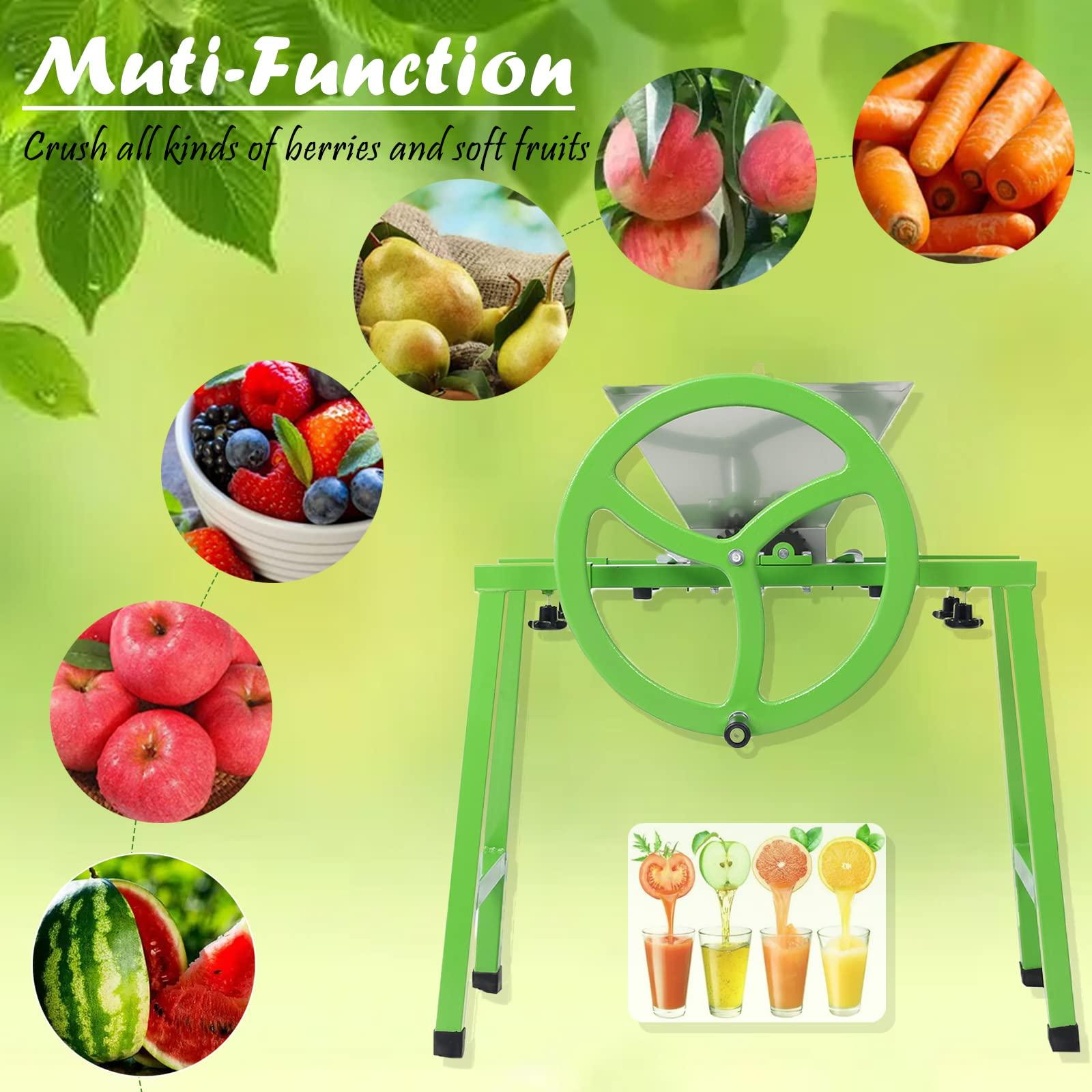 LIZAKI LIZAKI 7L Fruit Crusher & Press - Heavy Duty Stainless Steel Manual Juicer for Home Brewing, Cider Making - Effortless Crushing and Juicing for Adults, Seniors & Beginners (Without Barrels)