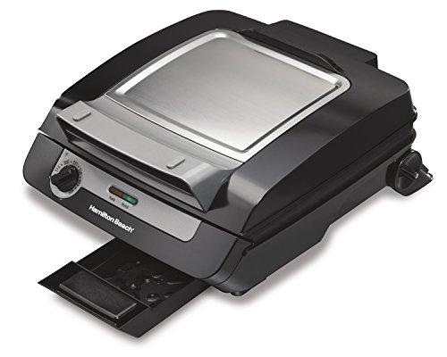 Hamilton Beach Hamilton Beach 3-in-1 Indoor Grill and Electric Griddle Combo and Bacon Cooker, Opens 180 Degrees to Double Cooking Space, Removable Nonstick Grids, (25600)