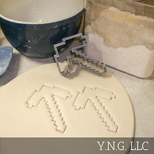 YNGLLC INSPIRED BY PICKAXE SHAPE BLOCK ADVENTURE VIDEO GAME COOKIE CUTTER MADE IN USA PR521