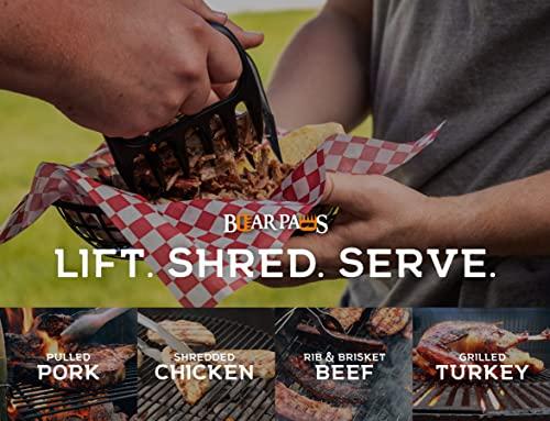 Bear Paws Bear Paws Meat Claws - The Original Meat Shredder Claws, USA Made - Easily Lift, Shred, Pull and Serve Meats - Ultra-Sharp, Ideal Meat Claws for Shredding Pulled Pork, Chicken, Beef, Turkey - Orange