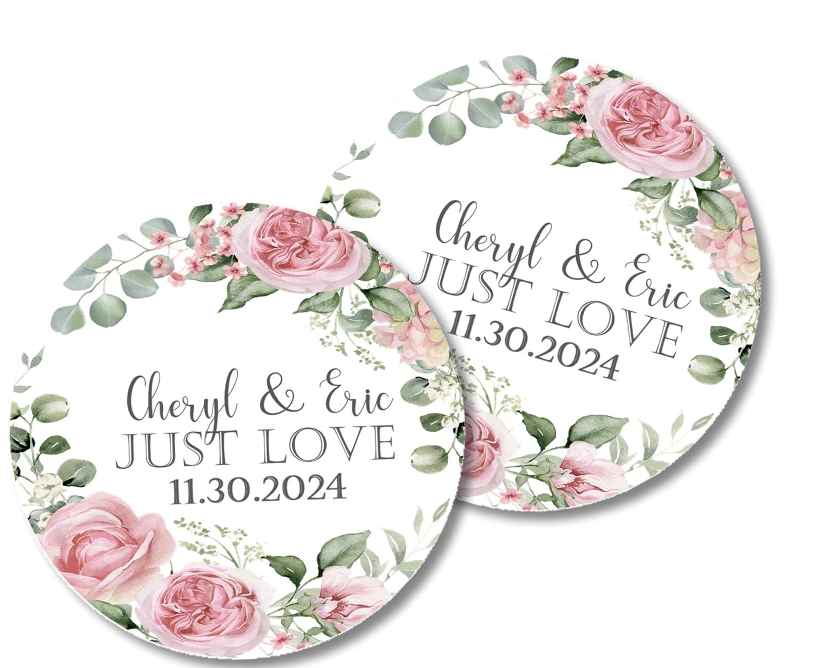 Party Beautifully Pink Rose Wedding Inviations, Set of 12 - Garden Wedding Invitations With Envelopes, Rose Wedding Invites (Pink Rose Garden)