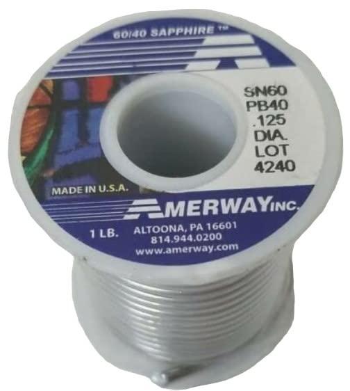 Sun and Moon Stained Glass Amerway 60/40 Solder Stained Glass Supplies (1LB) with 2 Chemical Brushes