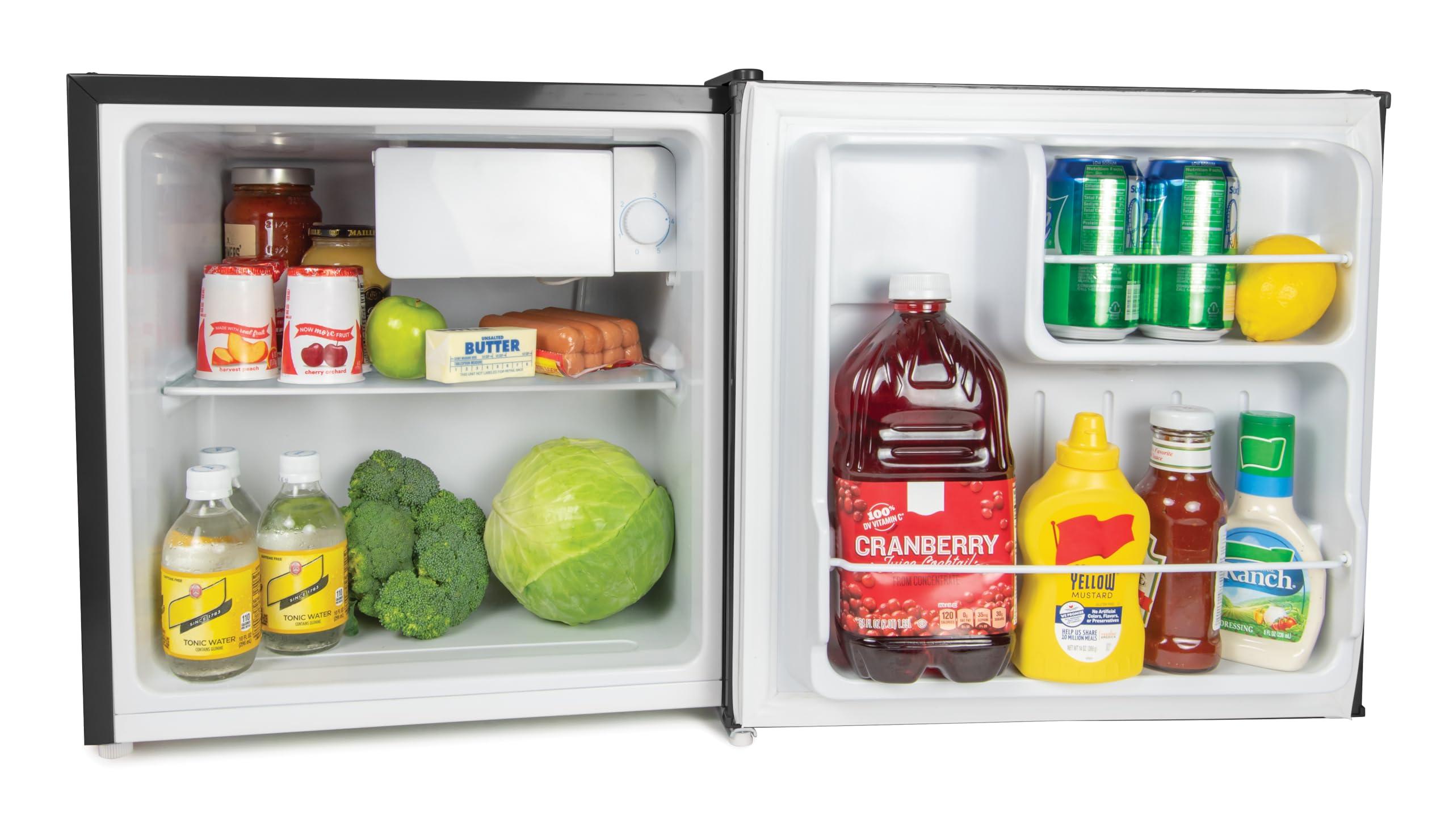 Igloo Igloo 1.6 Cu.Ft. Compact Refrigerator, Adjustable Thermostat, Glass Shelves, Includes Scraper, Ice Cube Freezer Drip Tray, Platinum