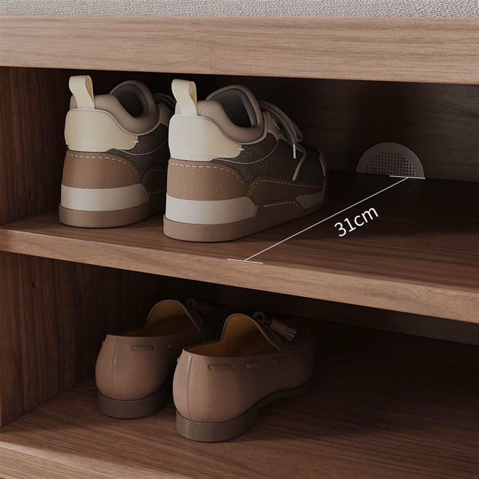 HARAY Shoe Rack Shoe Storage Bench, Entryway Bench with Door and Padded Cushion,Wooden Shoe Bench for Entryway, 2-Tier Shoe Rack Organizer for Entryway and Hallway Shoe Storage Organizer ( Color : Brass , S