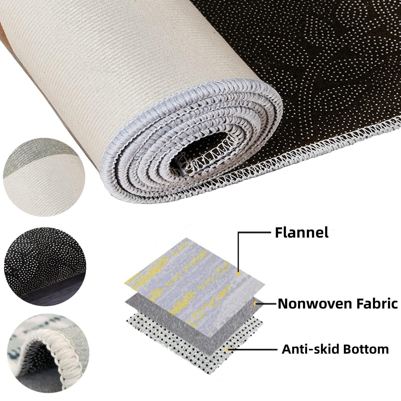 FAUSKE FAUSKE Abstract Blue Gold White Marble Area Rugs, Marble Liquid Art Home Rugs, Non-Slip Mat Soft and Easy to Clean for Kids Teen Girls Boys Bedroom Living Room Pet Farmhouse 4x6ft