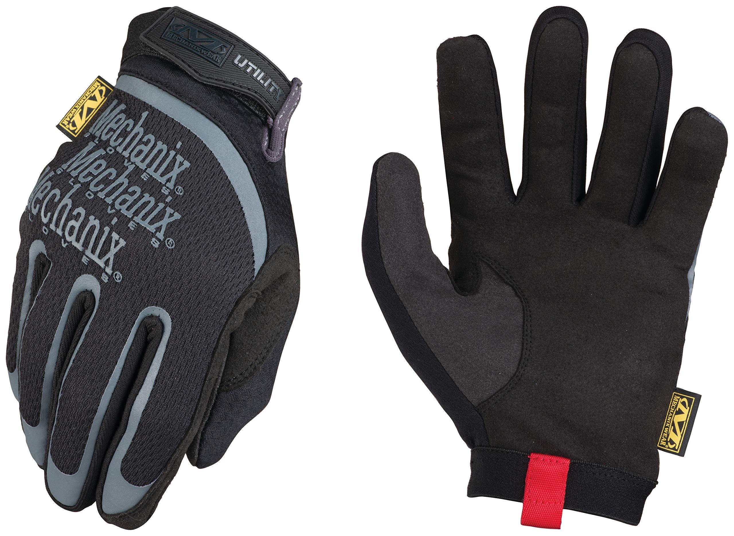 Mechanix Wear Mechanix Wear: Utility Work Gloves with Secure Fit, Touchscreen Capable, High Dexterity, Synthetic Leather Glove for Multi-purpose Use, Work Gloves for Men, Black (Black, Large)