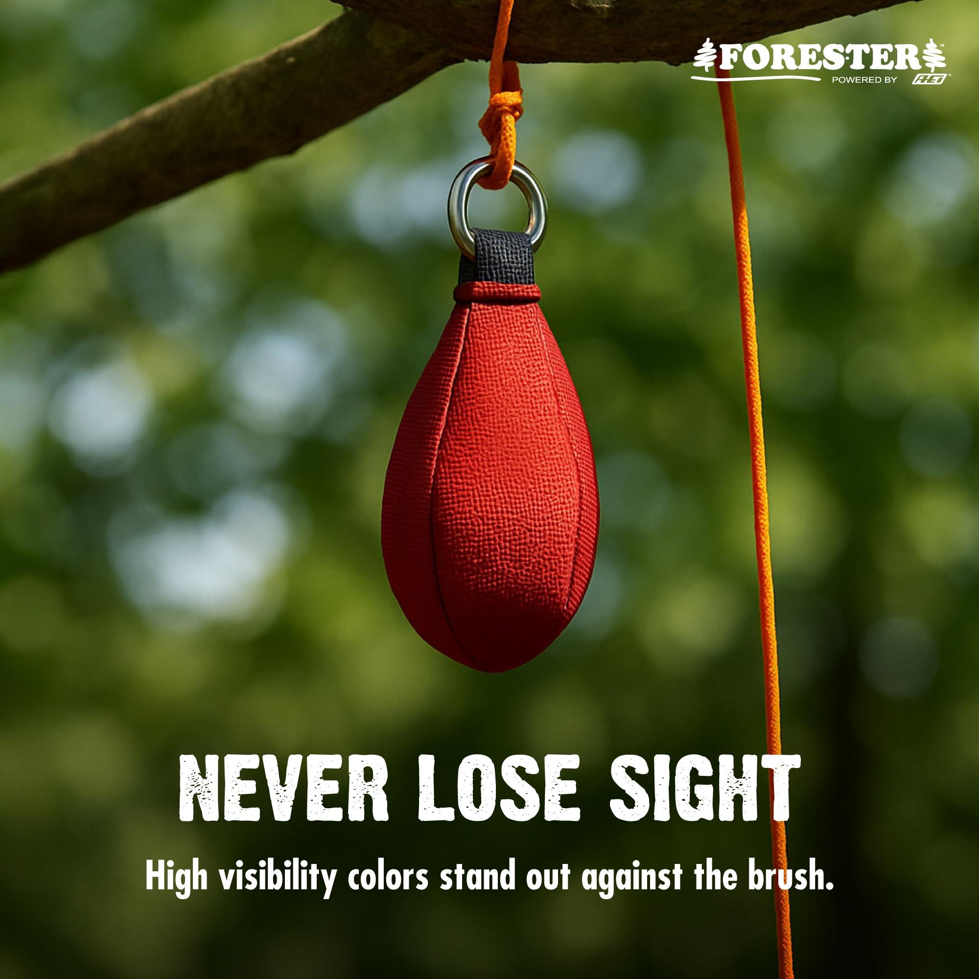 FORESTER FORESTER Arborist Throw Line Kit | 11oz Throw Weight & 166ft Rope | Ultra Slick 100% Polyester Rope | Arborist Equipment for Tree Climbing