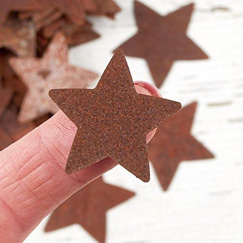 Factory Direct Craft Pack of 100 Rusty Tin Star Cutouts - Rusted Metal Stars Ideal for Country, Farmhouse, and Primitive Crafts & Decorations (Size: 1-1/4 inch)