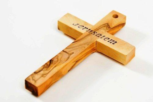 VGI VGI Natural Olive Wood Wall Cross with Beveled Edges (10\")
