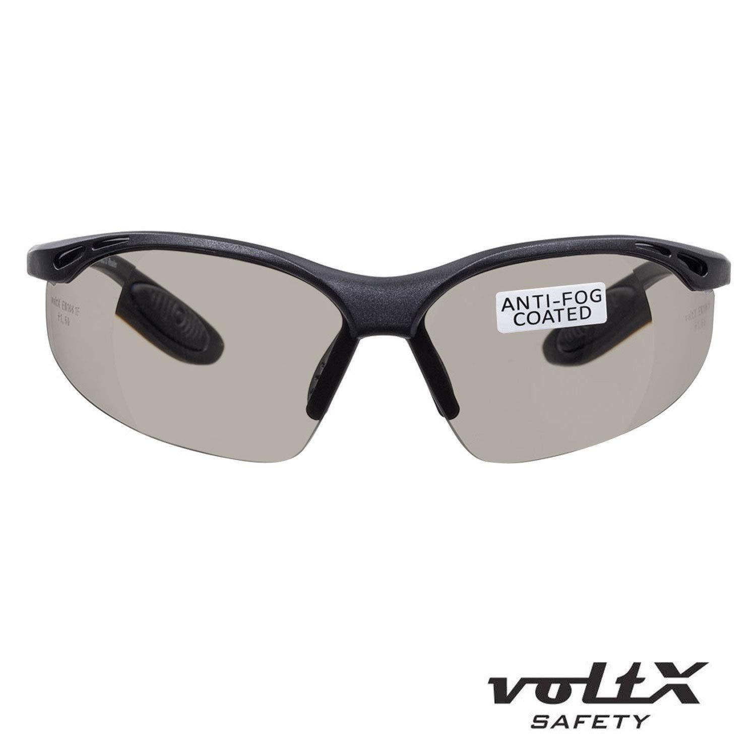 voltX voltX \'Constructor\' SAFETY READERS Full Lens Reading Safety Glasses (+2.0 Dioptre, Smoke) ANSI Z87.1+ & CE EN166F, Wraparound Style - Includes Safety Cord with headstop - UV400 anti fog coated lens