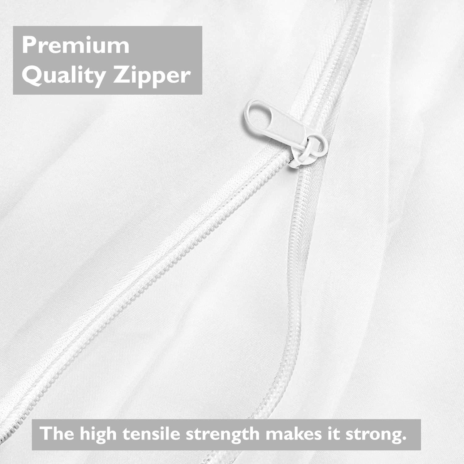 PURE ECO Pure Eco Fitted Sheet Zipper King Size 78\" X 80\" Inches Fit 12\" Deep Pocket Dark Grey, 600 TC 100% Egyptian Cotton Sateen Weave Fitted Sheet Zipper King Size Bed Fitted Sheet Zipper