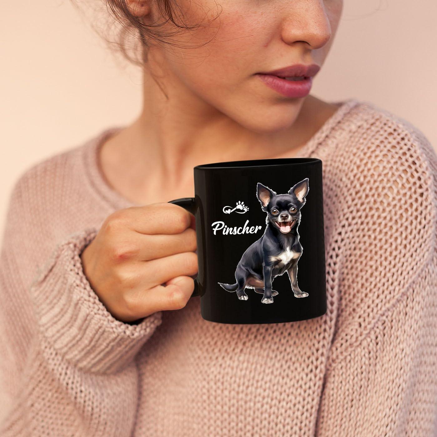 Elido Store Personalized Chihuahua Black Coffee Mug Cup With Name, Customized Chihuahua Ceramic Mug 11 Oz 15 Oz, Chihuahua Dog Lover Coffee Cup Gift For Dog Dad Dog Mom, Chihuahua Pet Travel Mug, Chihuahua Mugs