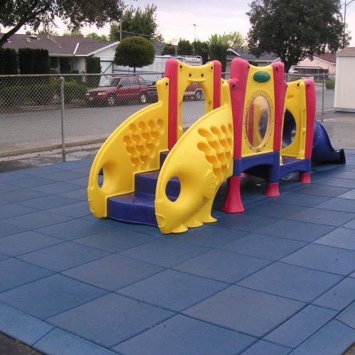 Rubber-Cal Rubber-Cal "Eco-Safety" Interlocking Playground Tiles - 2.50 x 19.5 x 19.5 inch - 4 Pack - 11 Square Feet Coverage - Terra Cota (04-126-TC-4pk)