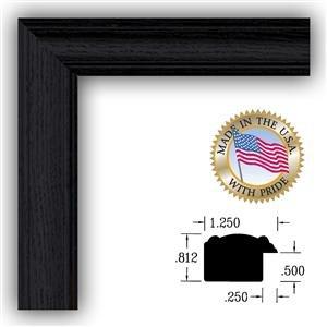 ArtToFrames ArtToFrames 12x32 Inch Black Picture Frame, This 1.25 Inch Custom Wood Poster Frame is Black - Comes with Foam Backing 3/16 inch and Regular Acrylic (FBPL0066-59504-YBLK-12x32)