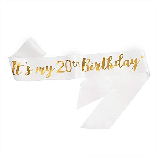 ADBetty \"It\'s My 20th Birthday\" Sash - 20th Birthday Sash Birthday Girl Sash Birthday Party Favours, Supplies and Decorations