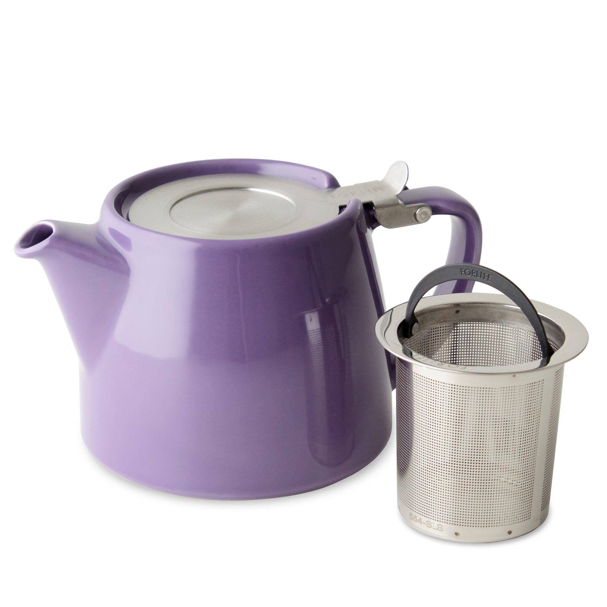 FORLIFE FORLIFE Stump Teapot with SLS Lid and Infuser, 18-Ounce, Purple