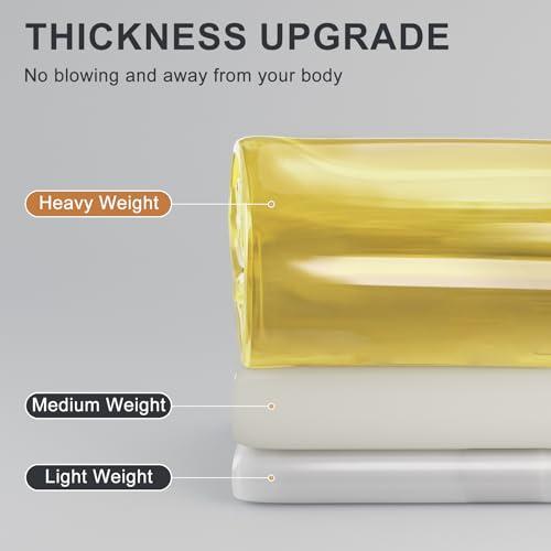 AmazerBath AmazerBath Shower Curtain Liner, 100% EVA Clear Yellow Heavy Duty Shower Curtain and Liner 2-in-1, 72x72 Luxury Plastic Weighted Bathroom Shower Liner, 12 Rustproof Grommets & 3 Heavyweight Stones