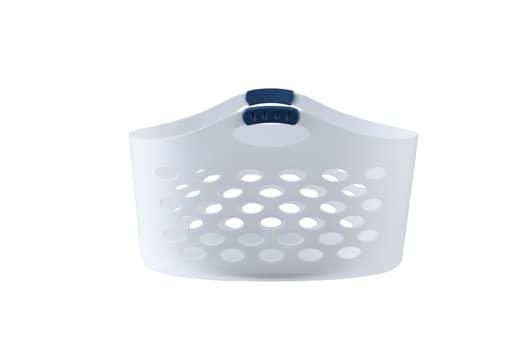 Rubbermaid Rubbermaid 1.5 Bushel Capacity Durable Versatile Flex N Carry Portable Flexible Laundry Basket With Convenient Carrying Handles, White, Organization and Storage for Laundry/Garage/Home