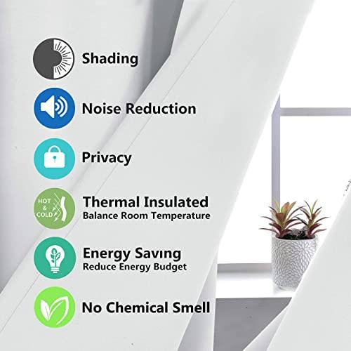 DriftAway DriftAway Thermal Insulated 100 Percent Darkening Blackout Curtain Liner 2 Panels Each Liner Size 50 Inch by 92 Inch Rings Included Off White Panel