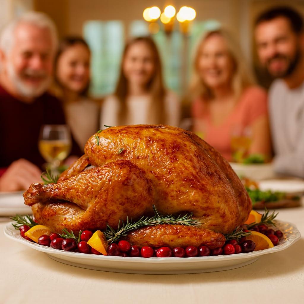 HIC Kitchen HIC Kitchen Turkey Embossed Serving Platter, Fine White Porcelain, Oversized