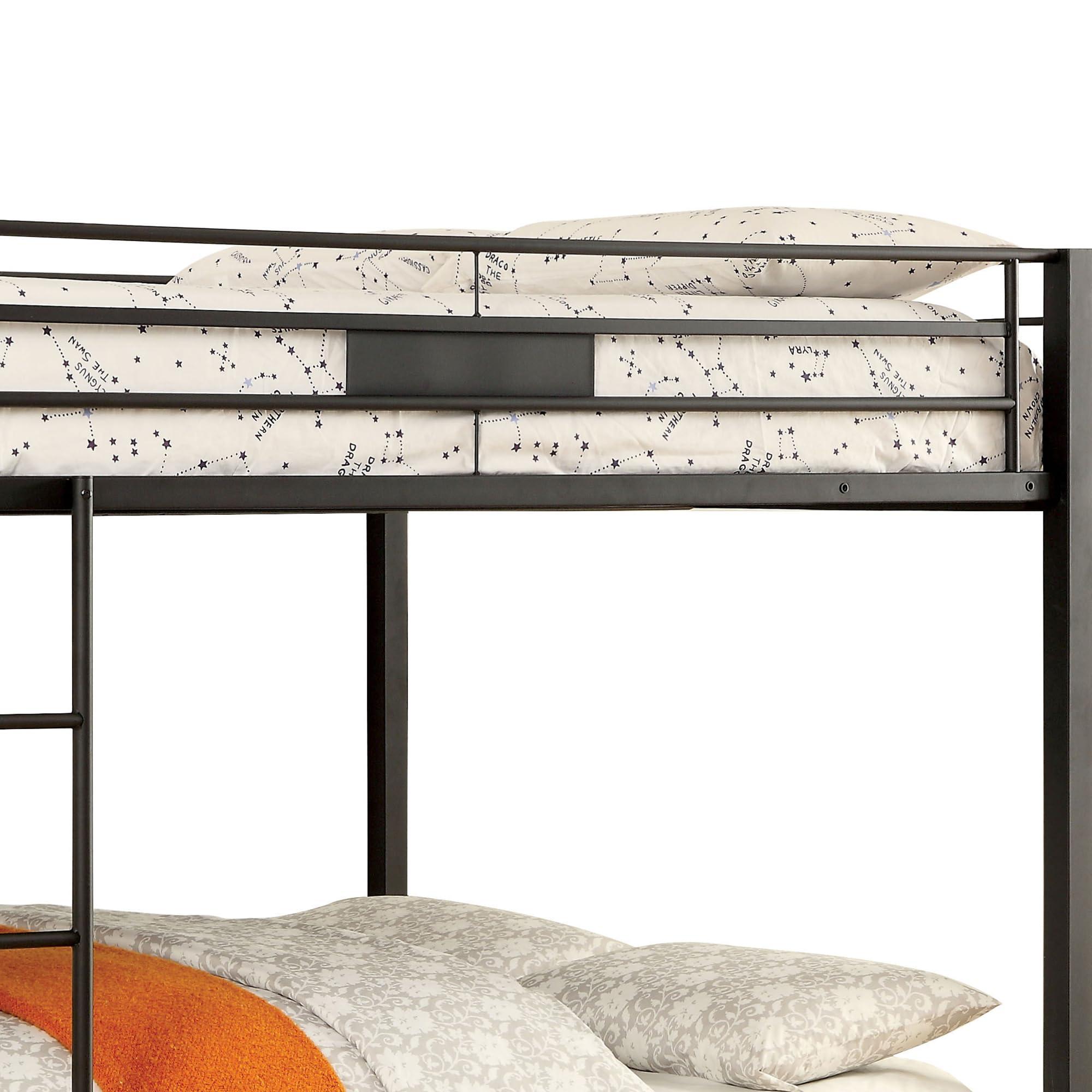 Furniture of America Furniture of America Rivell Metal Queen over Queen Bunk Bed in Black