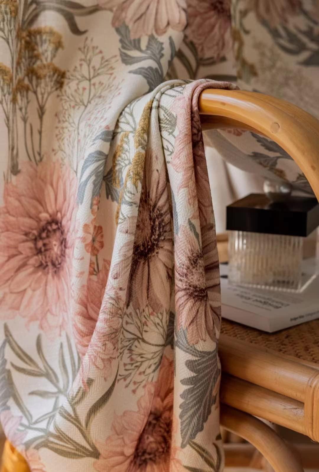 ILUOGUDU Pink Sliding Door Curtains 84 inch Length Semi Blackout Linen Curtain Panels Sliding Glass Door Curtains Farmhouse Patio Door Curtains for Kids Nursery Room ,1Pc (Grommet Curtains, 84"W x 84"L)