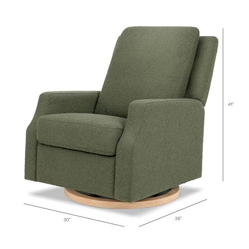 NAMESAKE Namesake Crewe Glider Recliner Nursery Chair - GREENGUARD Gold & Certi-PUR US Certified, Ultra Cozy 360 Swivel Rocker Recliner, Versatile Glider Rocking Chair for Nursery & Living Room - Olive Boucle