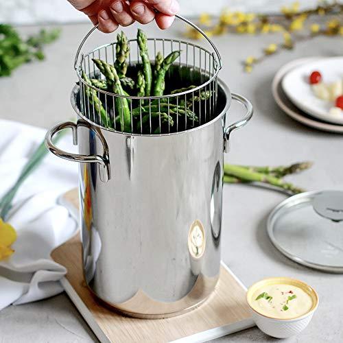 Cristel CRISTEL, 18-10 stainless Steel Asparagus Pot, 3-Ply construction, Shinny Finish, Dishwasher oven safe, all hobs + induction, Extras collection, MADE IN FRANCE 6\" x 11\".