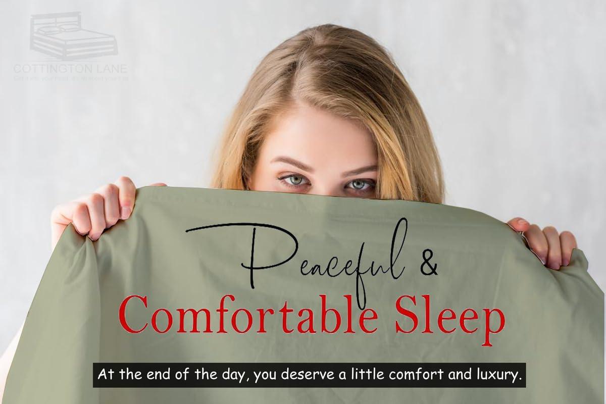 Cottington Lane Sleeper Sofa Fitted Sheet Queen Size - 100% Egyptian Cotton - 6 Inch Deep Fitted Queen Size Sleeper Sofa Sheets - Sofa Sleeper Fitted Sheet Only, Queen Sofa Bed/Pullout Couch Bottom Sheet(Sage)