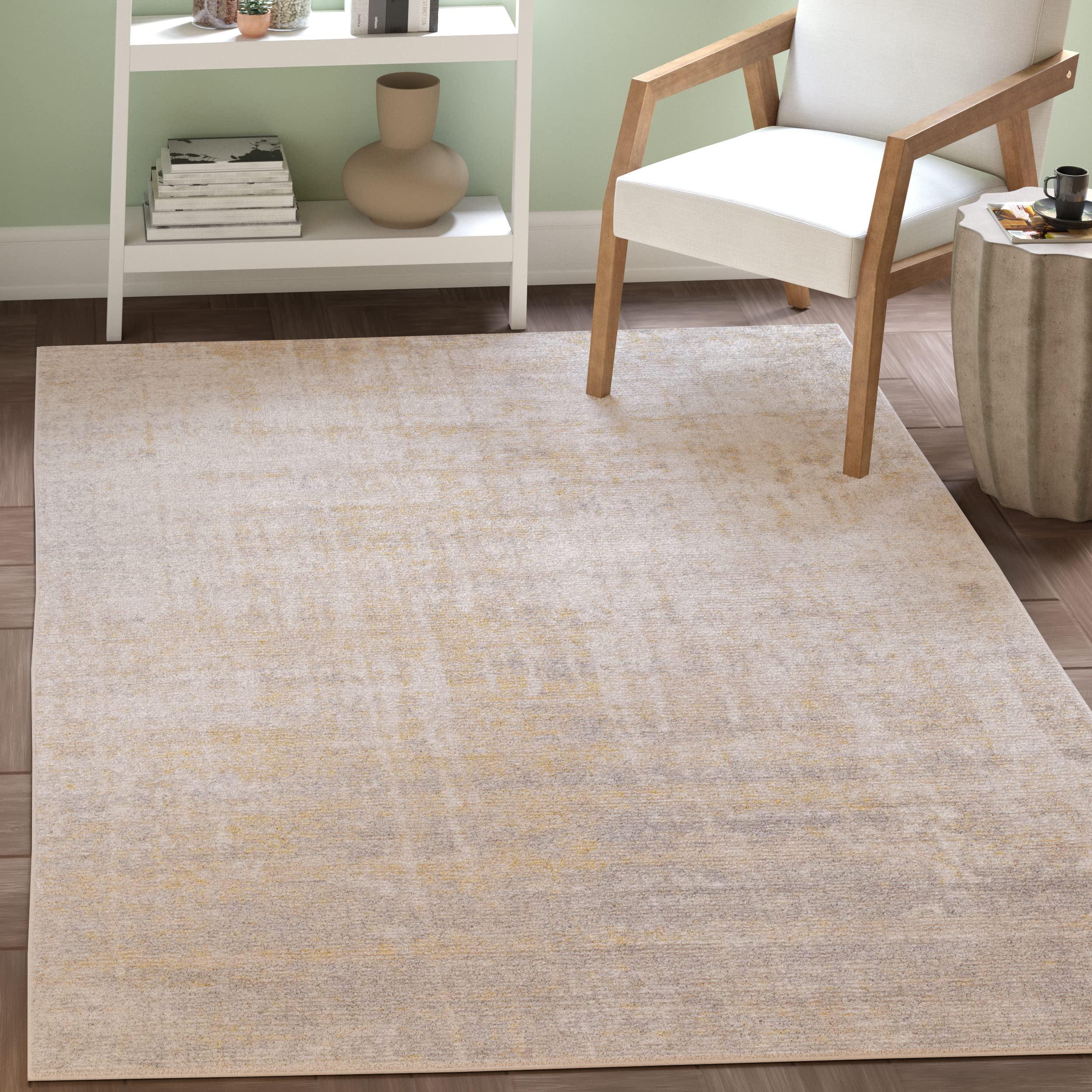 Safavieh SAFAVIEH Adirondack Collection Area Rug - 8' x 10', Creme & Gold, Modern Abstract Design, Non-Shedding & Easy Care, Ideal for High Traffic Areas in Living Room, Bedroom (ADR207A)