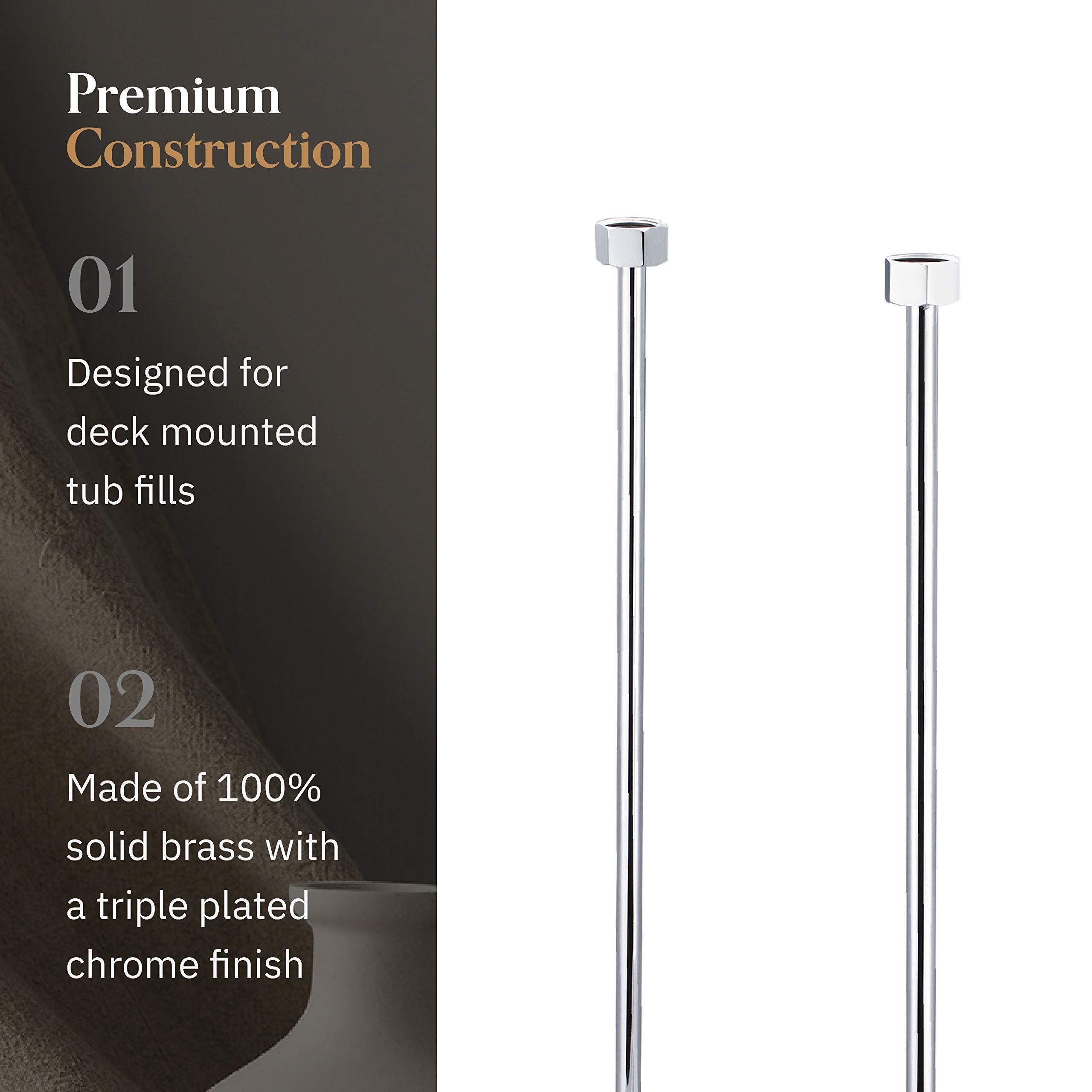 Water Creation Water Creation | Clawfoot Tub Straight Water Supply with Chrome Finish | Elegant Vintage Straight Supply for Clawfoot Bathtub Faucet