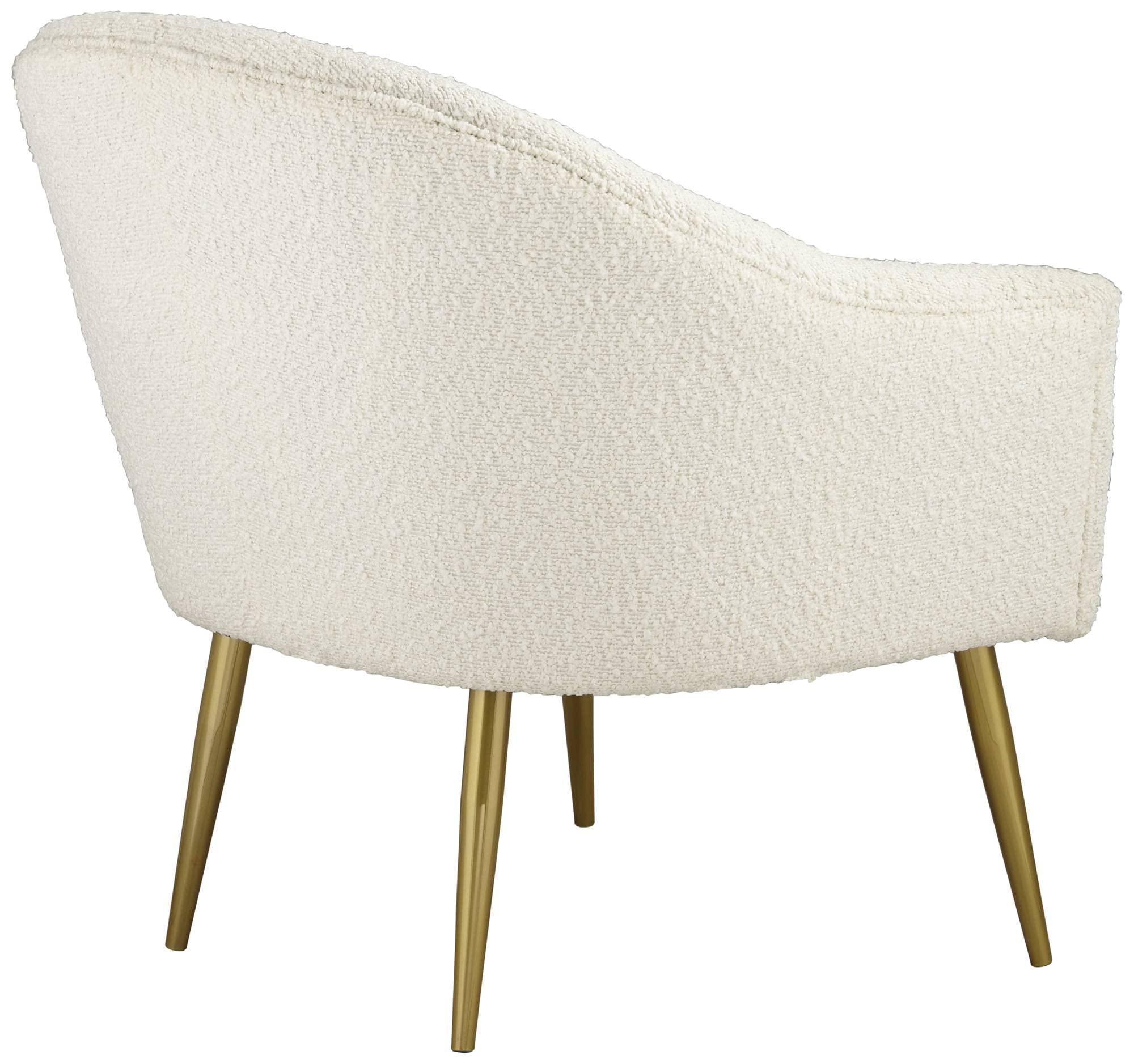 55 Downing Street 55 Downing Street Lina White Sheep Accent Chair with Gold Legs