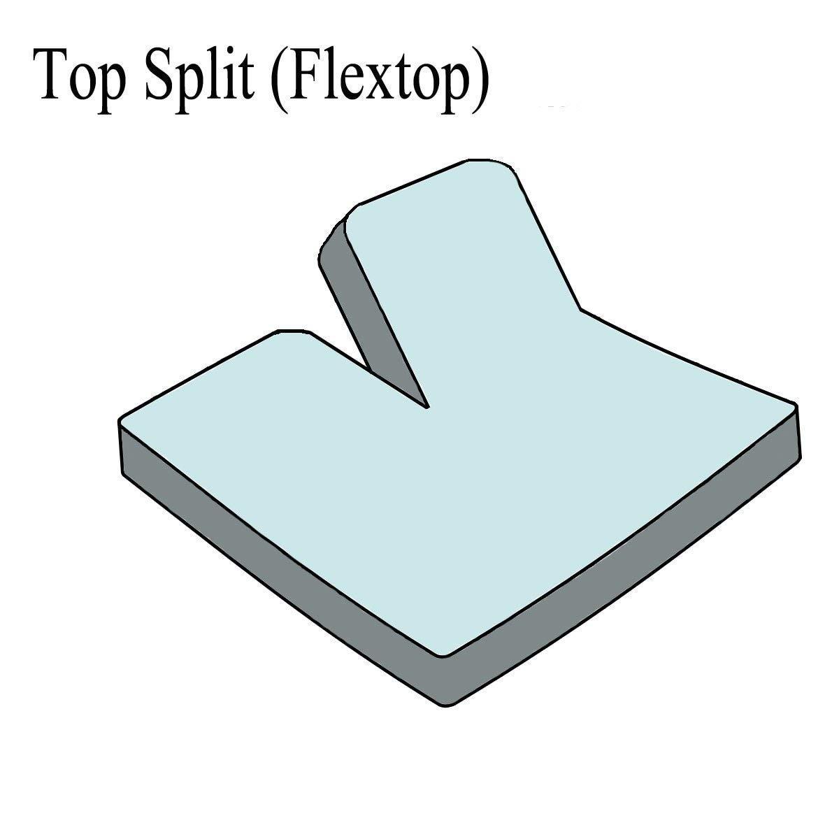 TONY\'S TEXTILES Top Split King Sheets Sets for Adjustable beds, Half Split King Sheet Sets for Adjustable beds 18\" deep Pocket, 32\" Split Top Sheets 1000 TC 100% Cotton (Half Split Fitted), Ligth Blue Stripe