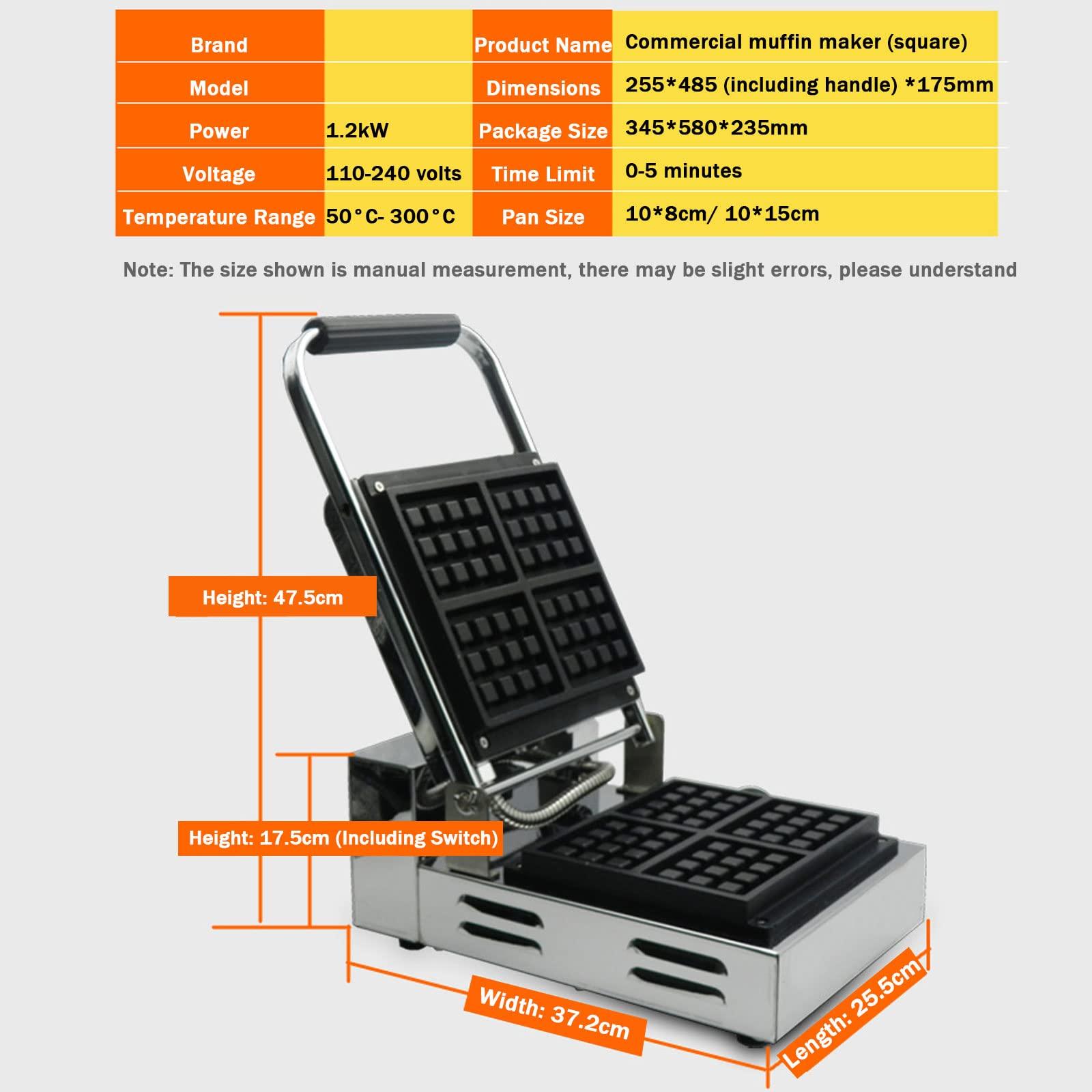 0 Outdoor Belgian Waffle Maker 1200W, Non Stick Cooking Plates Waffle Iron Machine with Adjustable Temperature Control, Deep Fill Large Belgian Waffles, Indicator Lights, Compact Design, Electric,4 Slice
