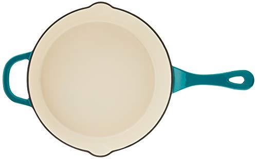 Crock-Pot Crock Pot Artisan 10 Inch Enameled Cast Iron Round Skillet, Teal Ombre