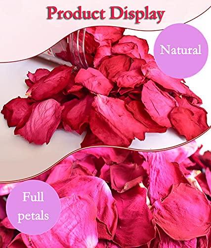 Bamboopack 100 Grams Dried Natural Real Red Rose Petals Real Flower Rose Petals for Bath Aromatherapy Wedding Party Decoration Crafts Accessories