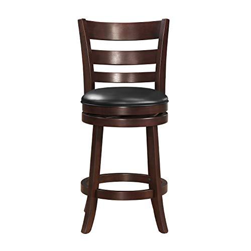 Lexicon Lexicon Eschete Ladder Back Swivel Counter Stool, 25" SH, Dark Cherry